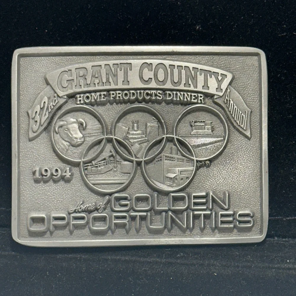 Vintage 1994 Grant County Golden Opportunities Limited Edition Buckle 47/100